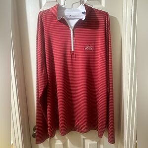 Alabama Crimson Tide Red Striped Quarter-Zip Pullover